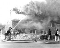 Fire at the Cross Castlebrook 1972 3 John Fry’s House on fire 1972