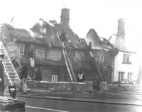 The fire spread across the road to the two buildings opposite. Due to poor water pressure the firemen had difficulty dealing with the situation The shop and adjoining buildings were destroyed