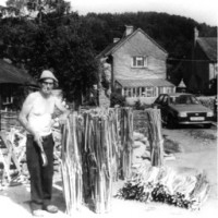 Harold Wright with Long rick spars for thatching